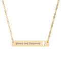 SAVED AND REDEEMED ENGRAVED CROSS BAR NECKLACE