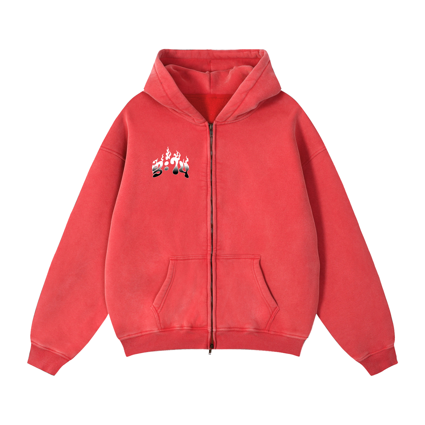 YHWH SNOW WASH ZIP FLEECE HOODIE