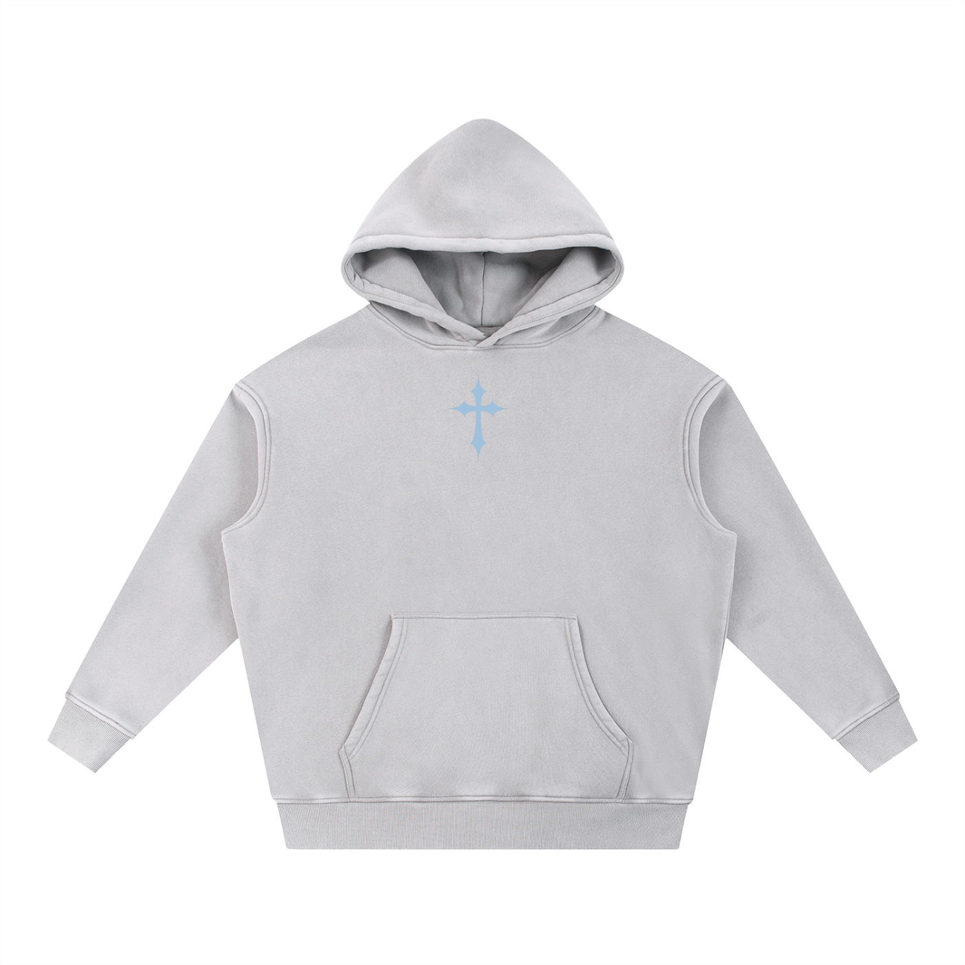 MINIMALIST CROSS SNOW WASH FLEECE OVERSIZE HOODIE
