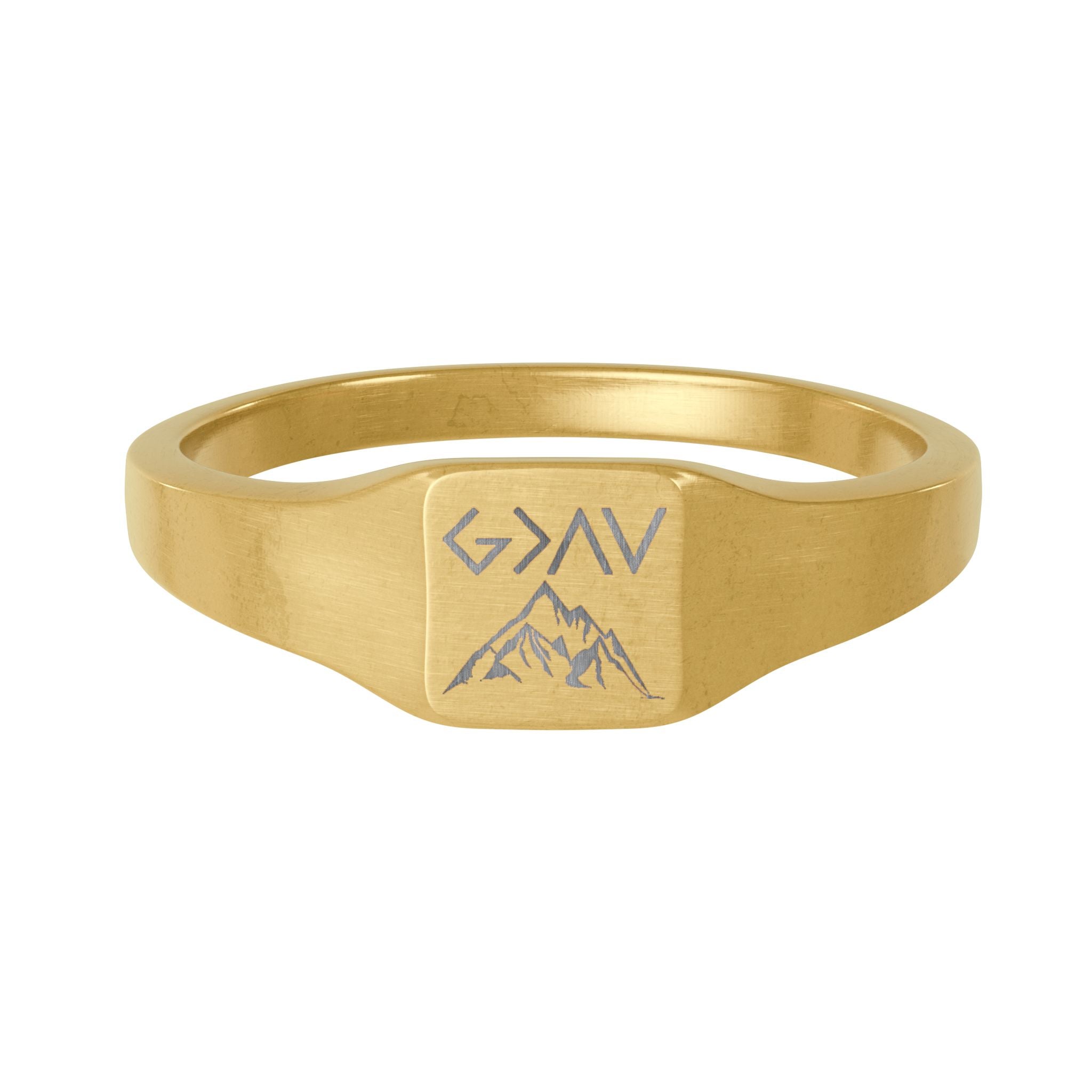 GOD IS GREATER ENGRAVED RING