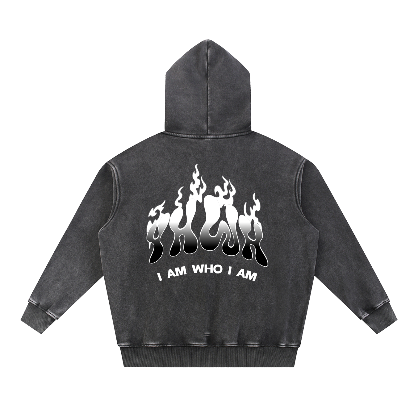 YHWH SNOW WASH FLEECE OVERSIZE HOODIE