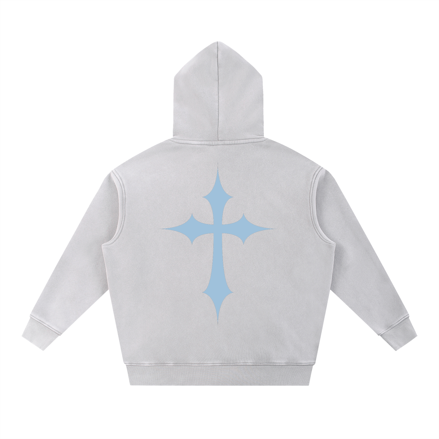 MINIMALIST CROSS SNOW WASH FLEECE OVERSIZE HOODIE